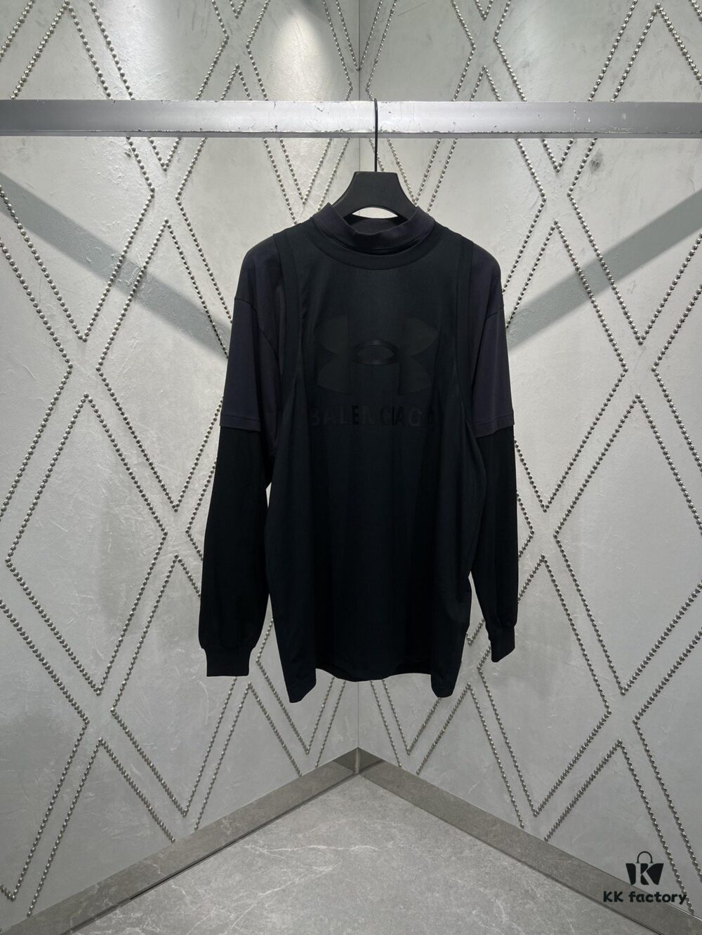 Paris 25ss New Arrival Under Armour® Black Athletic Mesh Three-Layer T-Shirt