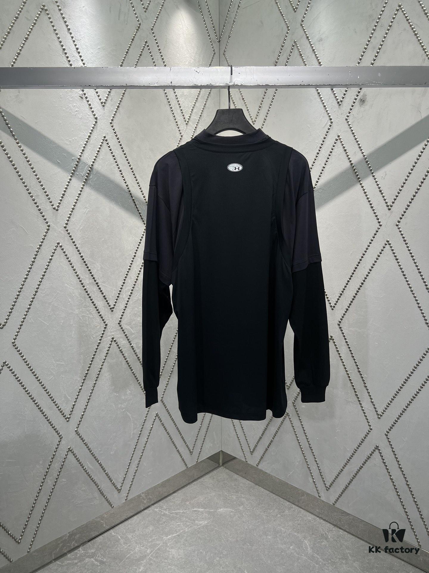 Paris 25ss New Arrival Under Armour® Black Athletic Mesh Three-Layer T-Shirt