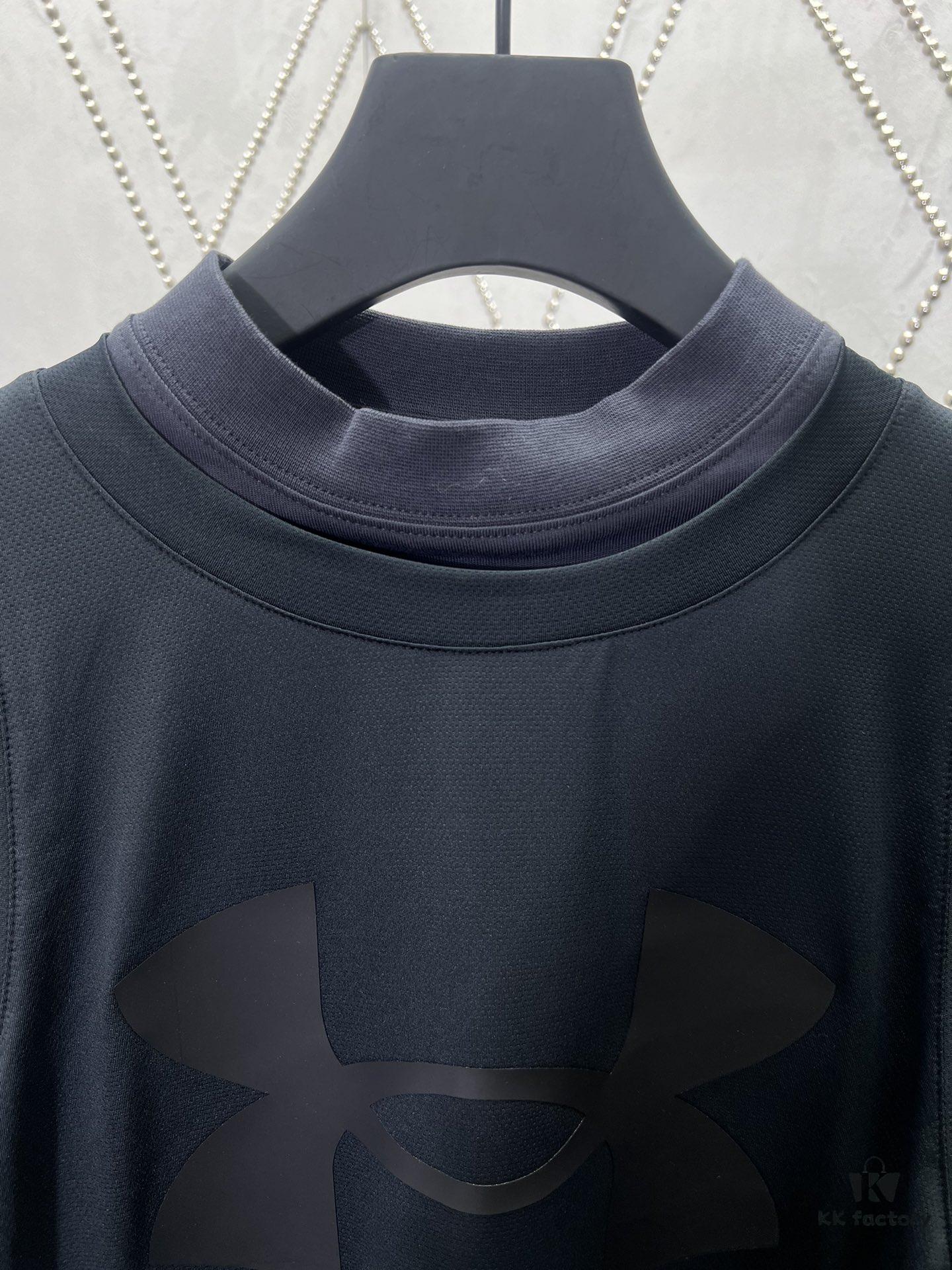 Paris 25ss New Arrival Under Armour® Black Athletic Mesh Three-Layer T-Shirt