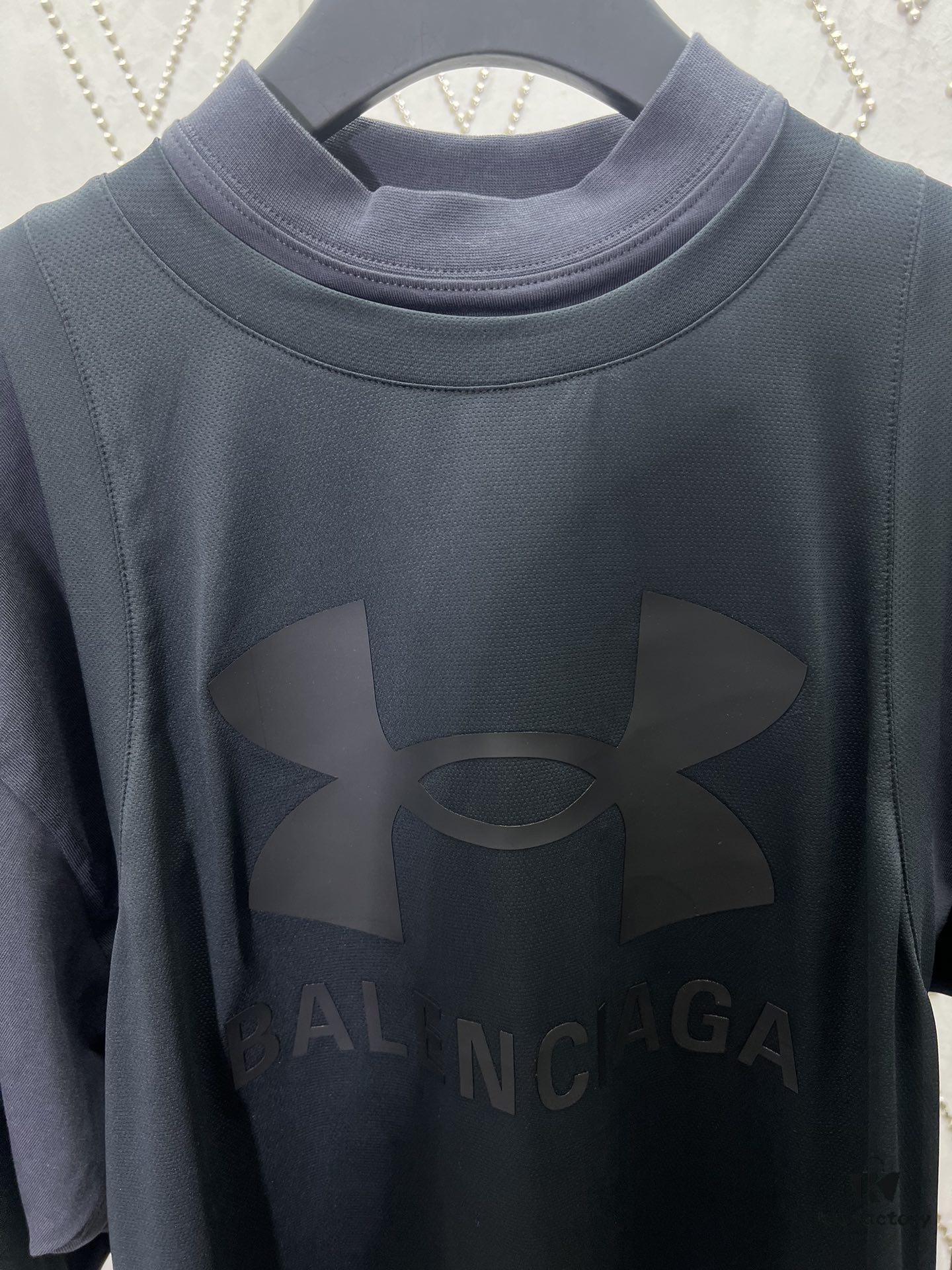 Paris 25ss New Arrival Under Armour® Black Athletic Mesh Three-Layer T-Shirt