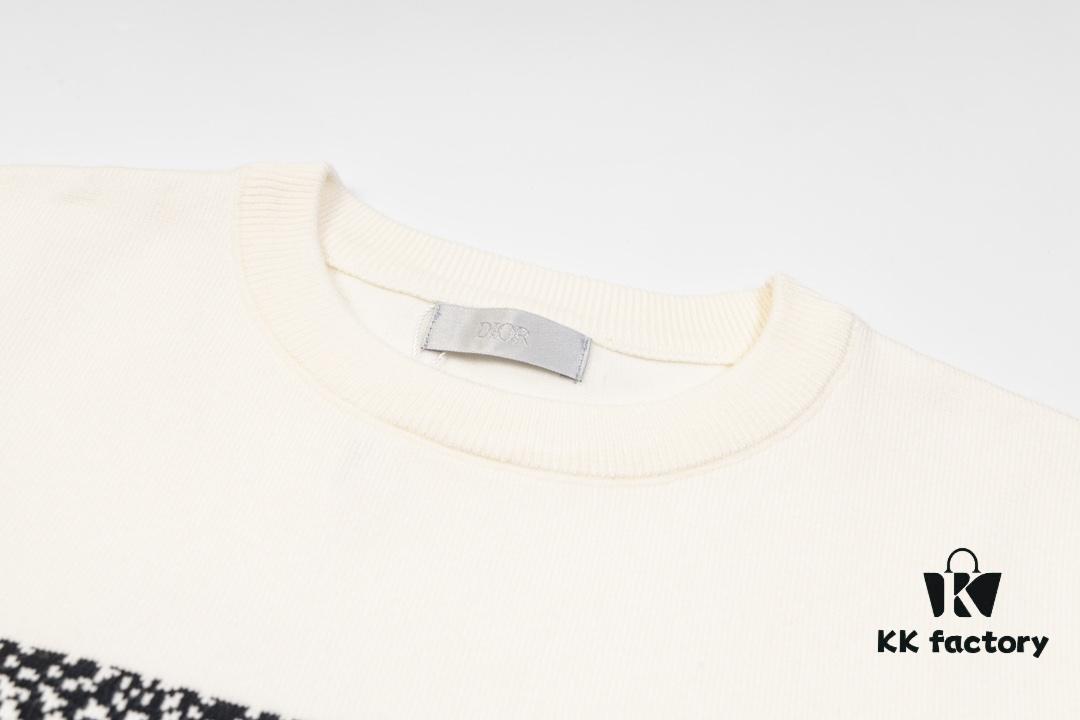 Dior 2024 New Arrival Jacquard Knit Long Sleeve Sweater Unisex, Classic Elastic Slim-Fit T-Shirt Short Sleeve, Exquisite Craftsmanship, Smooth and Breathable Fabric, High-Quality Fine Knitwear with Soft Skin-Feel