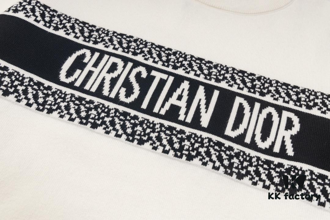 Dior 2024 New Arrival Jacquard Knit Long Sleeve Sweater Unisex, Classic Elastic Slim-Fit T-Shirt Short Sleeve, Exquisite Craftsmanship, Smooth and Breathable Fabric, High-Quality Fine Knitwear with Soft Skin-Feel