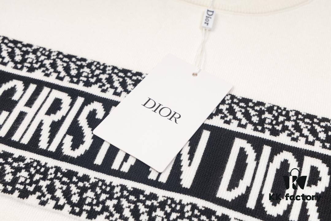 Dior 2024 New Arrival Jacquard Knit Long Sleeve Sweater Unisex, Classic Elastic Slim-Fit T-Shirt Short Sleeve, Exquisite Craftsmanship, Smooth and Breathable Fabric, High-Quality Fine Knitwear with Soft Skin-Feel
