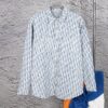 Dior Vintage Full Logo Jacquard Long Sleeve Denim Shirt
