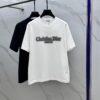 Christian Dior 2025 FW Spring/Summer New Arrival Round Neck T-Shirt for Layering or Outerwear, Embossed Logo Micro Oversized Short-Sleeve 260g Active Cotton Tee