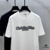Christian Dior 2025 FW Spring/Summer New Arrival Round Neck T-Shirt for Layering or Outerwear, Embossed Logo Micro Oversized Short-Sleeve 260g Active Cotton Tee