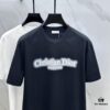 Christian Dior Dior 2025 FW Spring/Summer New Arrival Round Neck T-Shirt for Layering or Outerwear, 3D Logo Slightly Oversized Short-Sleeve 260g Active Cotton Tee