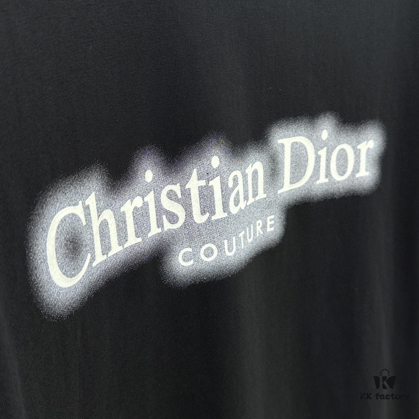 Christian Dior Dior 2025 FW Spring/Summer New Arrival Round Neck T-Shirt for Layering or Outerwear, 3D Logo Slightly Oversized Short-Sleeve 260g Active Cotton Tee