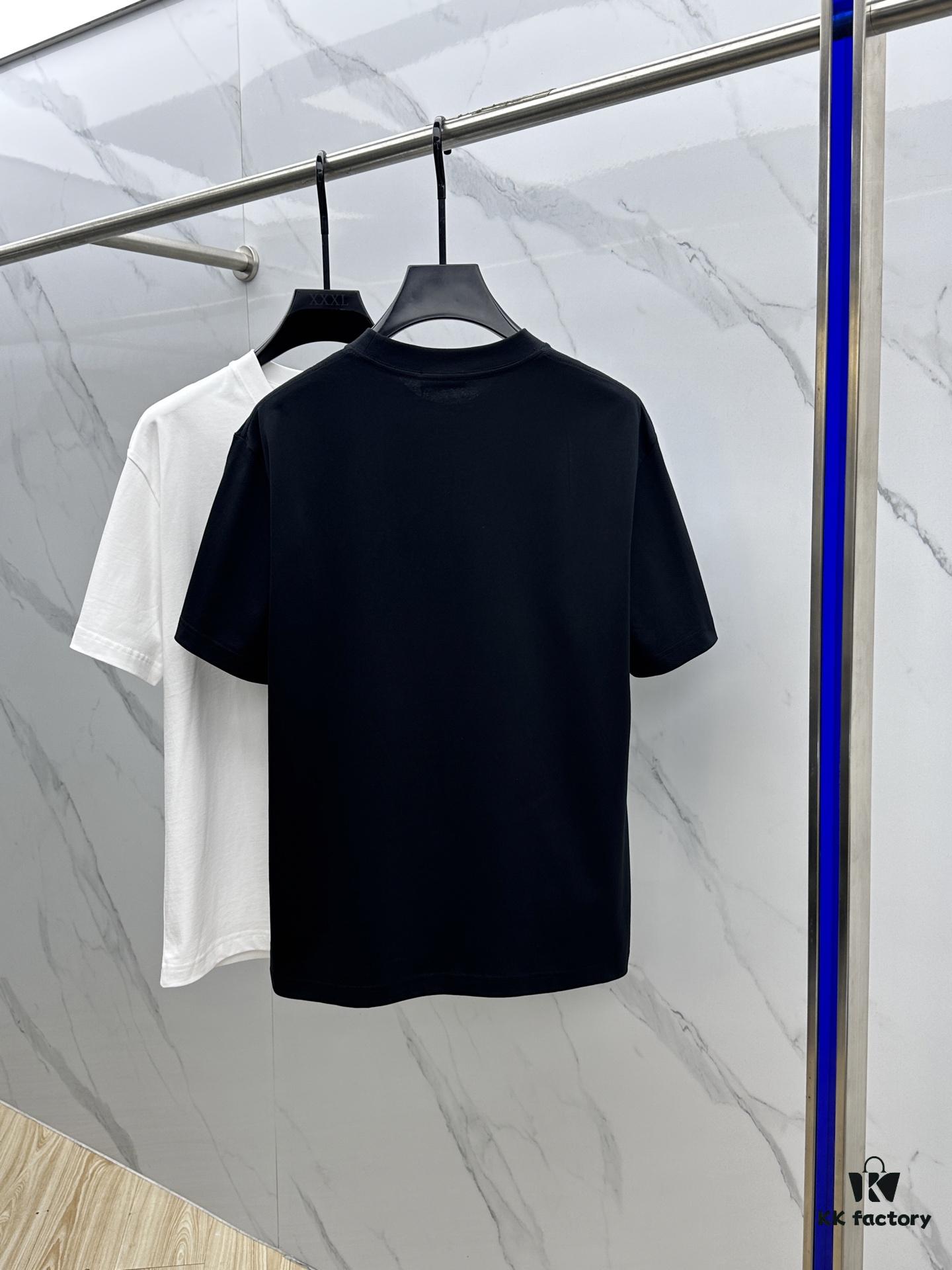 Christian Dior Dior 2025 FW Spring/Summer New Arrival Round Neck T-Shirt for Layering or Outerwear, 3D Logo Slightly Oversized Short-Sleeve 260g Active Cotton Tee