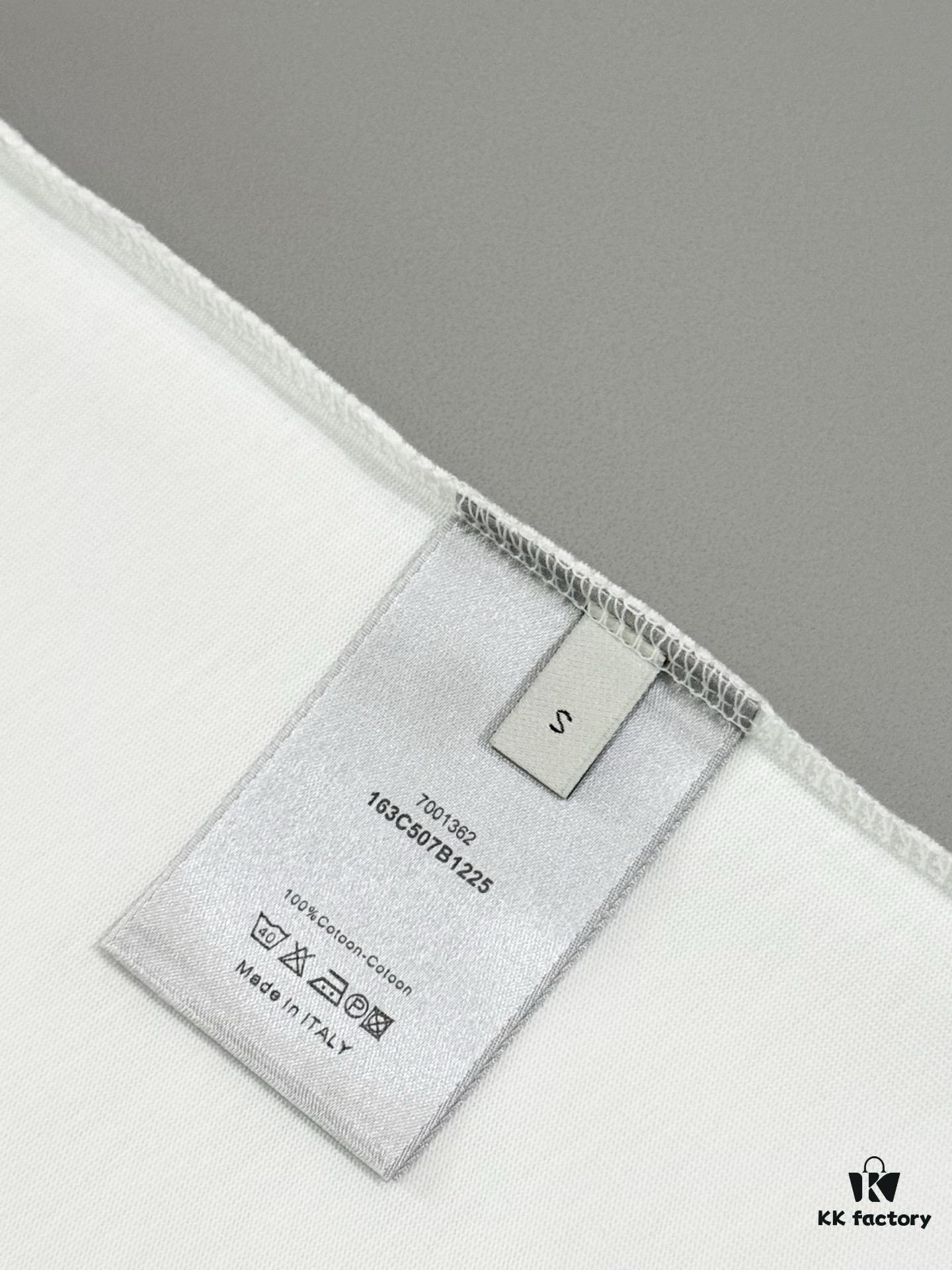 High Version Dior Collaboration Embroidered Cat Short Sleeve T-Shirt