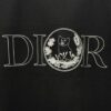 Dior Collaborative Embroidered Cat Short Sleeve T-Shirt in Premium Washed Cotton