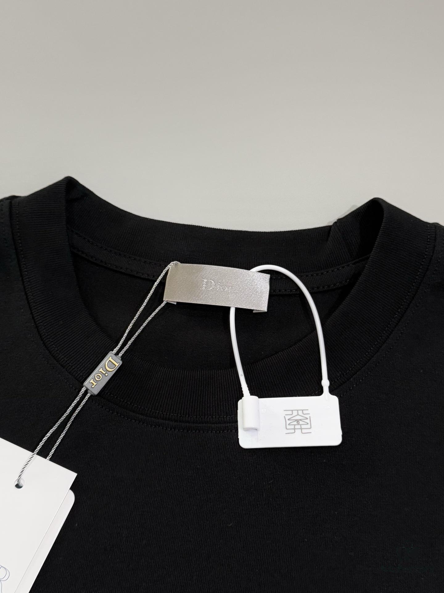 Dior Collaboration Embroidered Cat Short-Sleeve T-Shirt - Premium Version