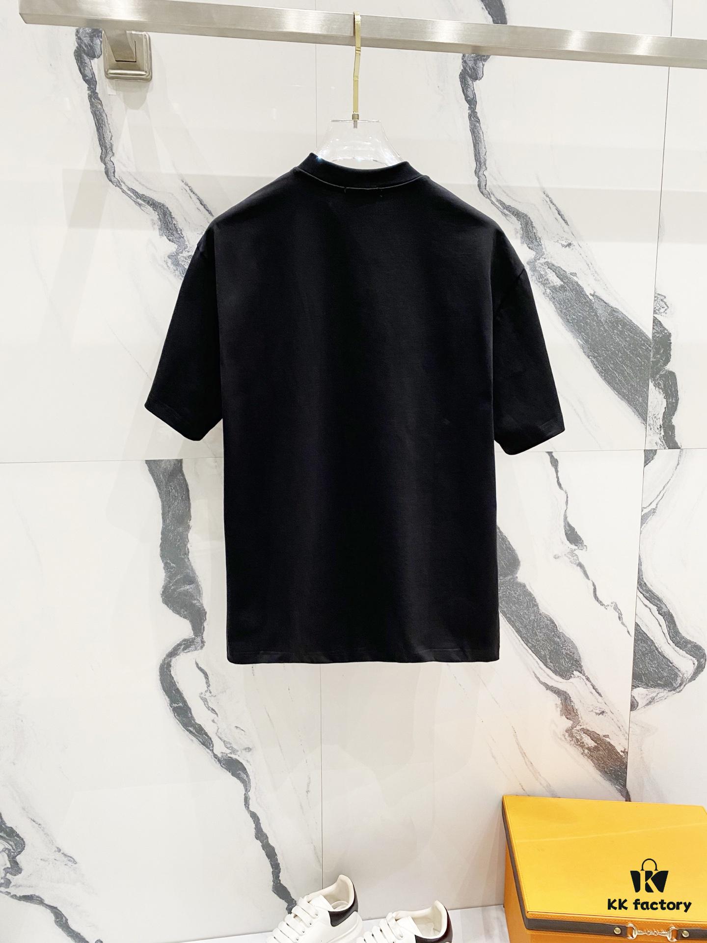 DIOR 320g Crew Neck Short Sleeve T-Shirt with Classic CD Silver Logo Embroidery