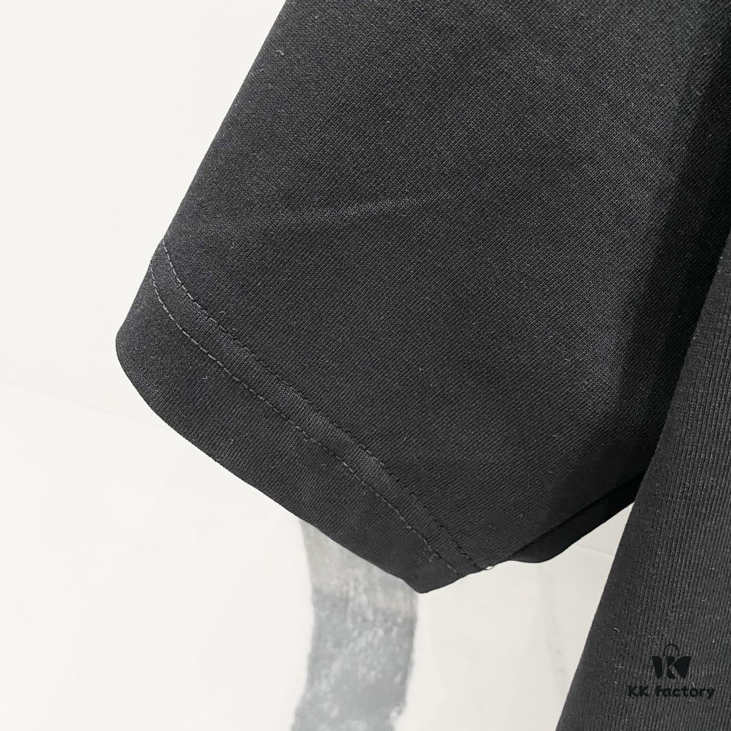 DIOR 320g Crew Neck Short Sleeve T-Shirt with Classic CD Silver Logo Embroidery