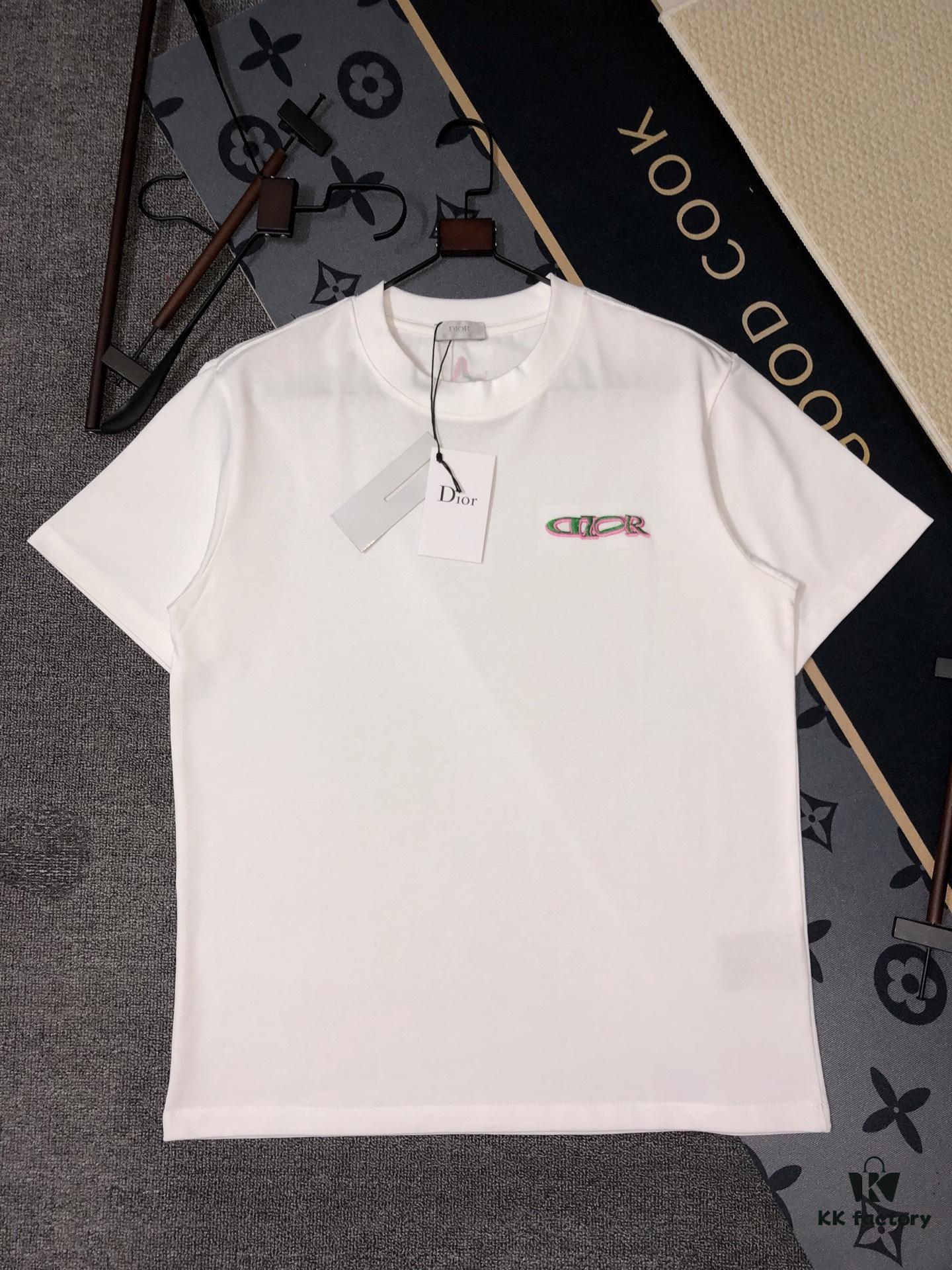 DIOR Short-Sleeve T-Shirt with Embroidery