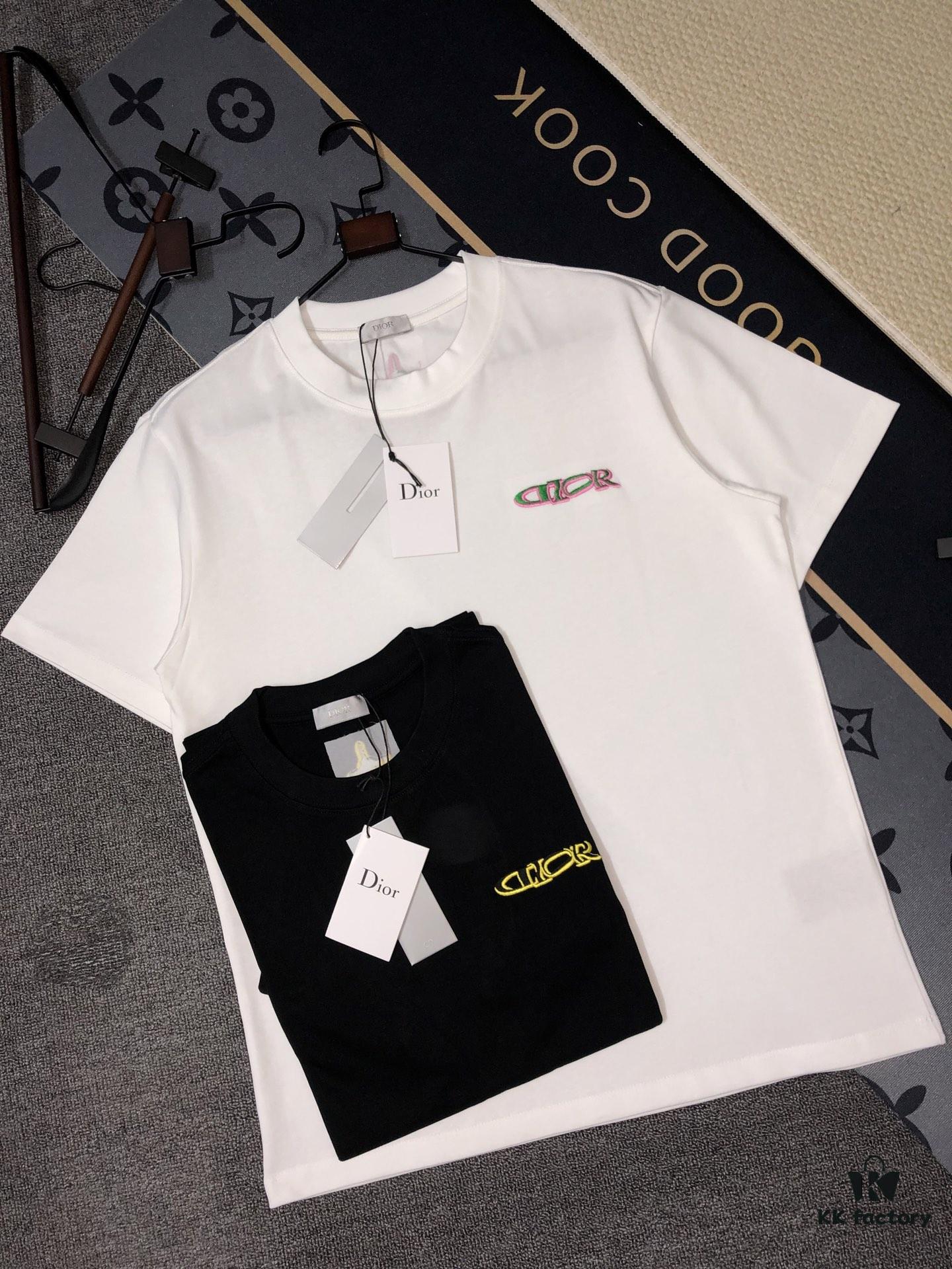 DIOR Short-Sleeve T-Shirt with Embroidery