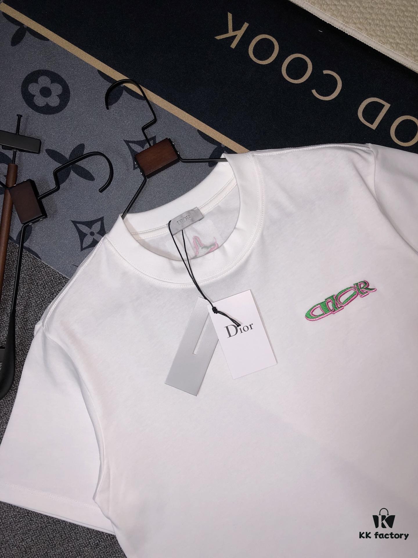 DIOR Short-Sleeve T-Shirt with Embroidery