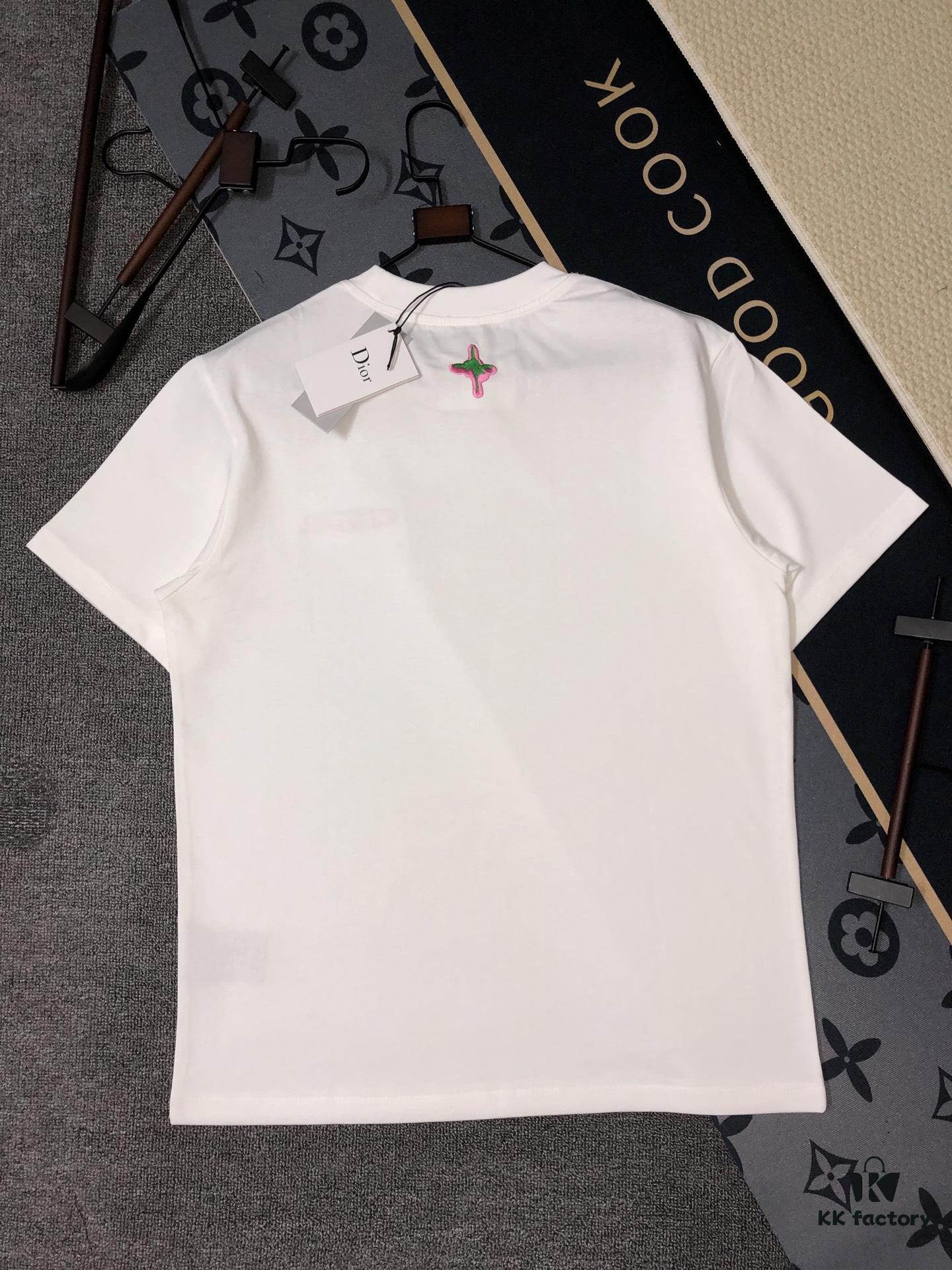 DIOR Short-Sleeve T-Shirt with Embroidery