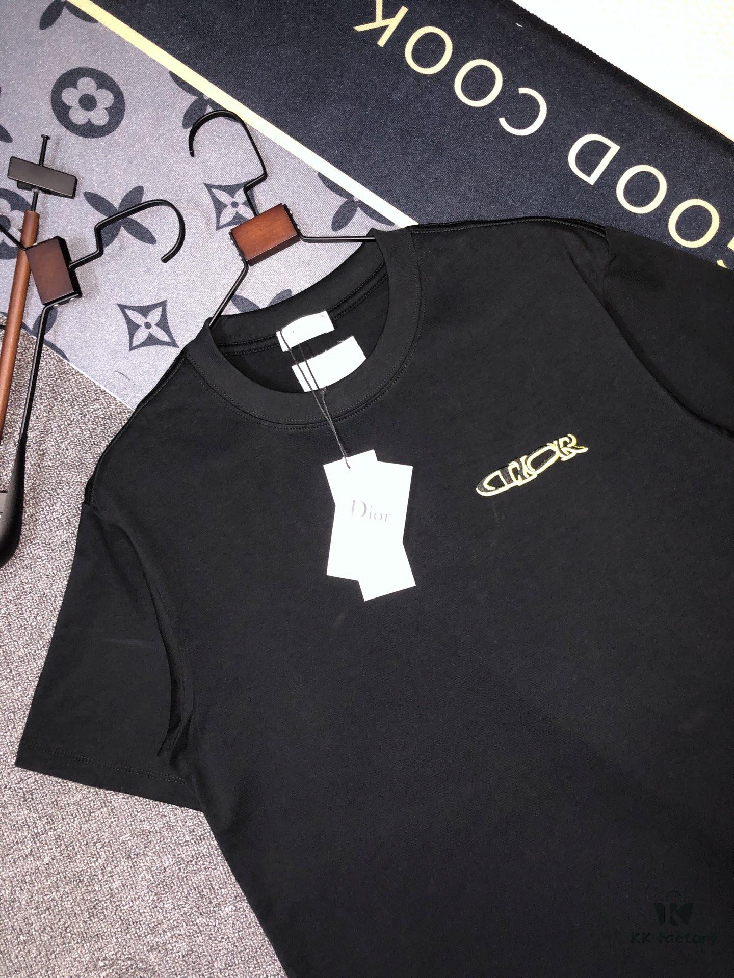 DIOR Short-Sleeve T-Shirt Embroidered Unisex Design