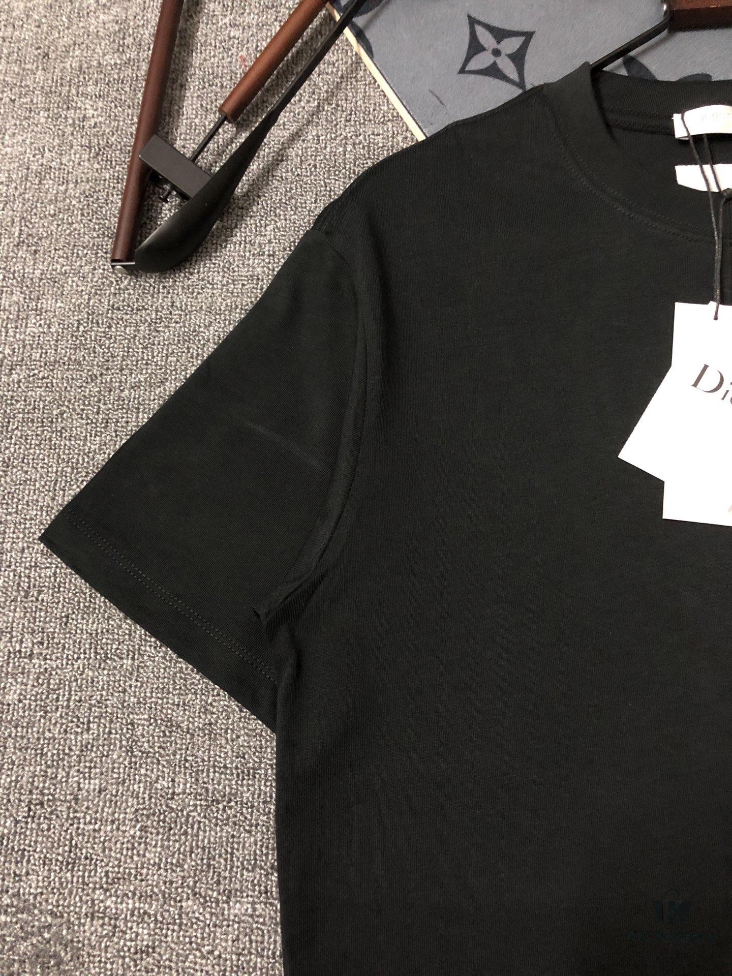 DIOR Short-Sleeve T-Shirt Embroidered Unisex Design