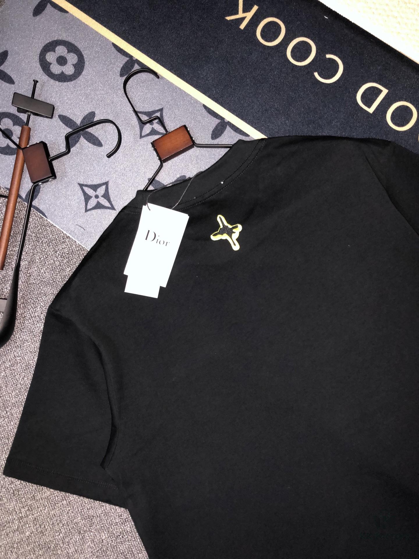 DIOR Short-Sleeve T-Shirt Embroidered Unisex Design