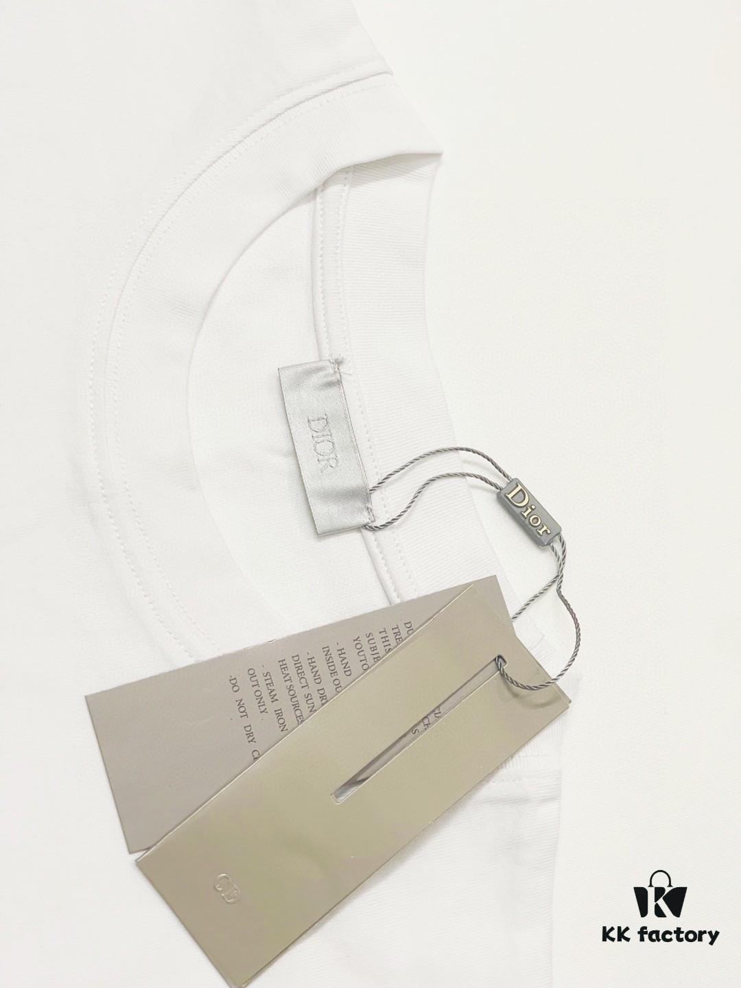 DIOR P70 Letter Print Short Sleeve T-Shirt Heavyweight 320g Garment-Dyed Fabric Comfortable Feel Unisex Stylish and Versatile Essential Wear