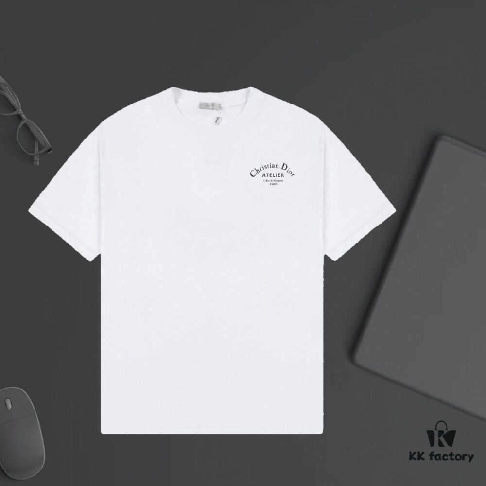 DIOR Logo Print Short Sleeve T-Shirt - Premium 320g Fabric, Unisex Stylish and Versatile