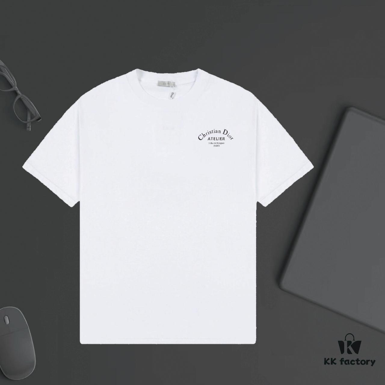 DIOR Logo Print Short Sleeve T-Shirt - Premium 320g Fabric, Unisex Stylish and Versatile