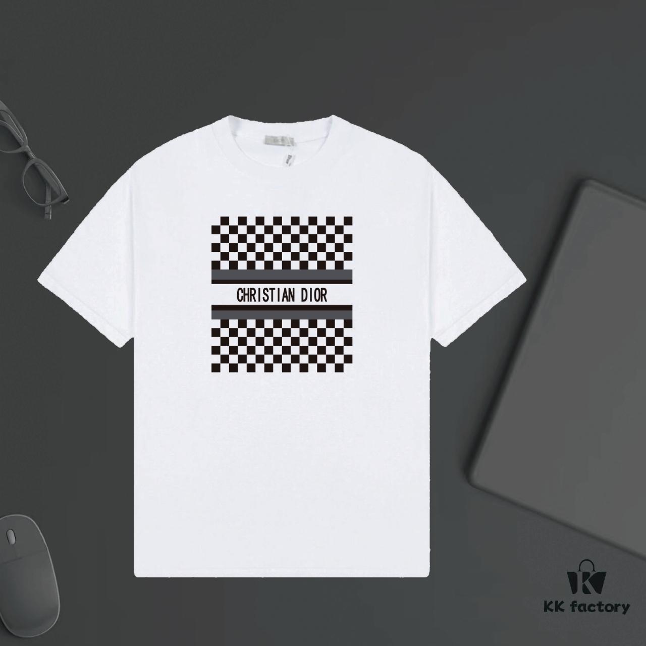 DIOR P70 Letter Print Short Sleeve T-Shirt Heavyweight 320g Garment-Dyed Fabric Comfortable Feel Unisex Stylish and Versatile Essential Wear