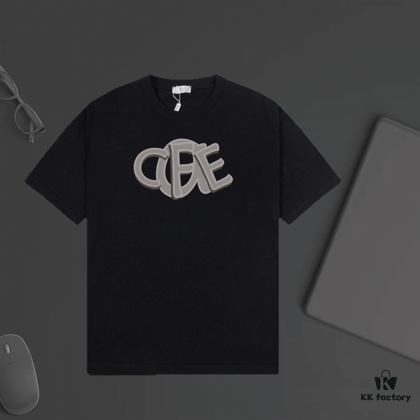 DIOR Letter Print Short Sleeve T-Shirt, Custom 240g Ring-Dyed Fabric, Soft Touch, Stylish and Versatile Unisex Design