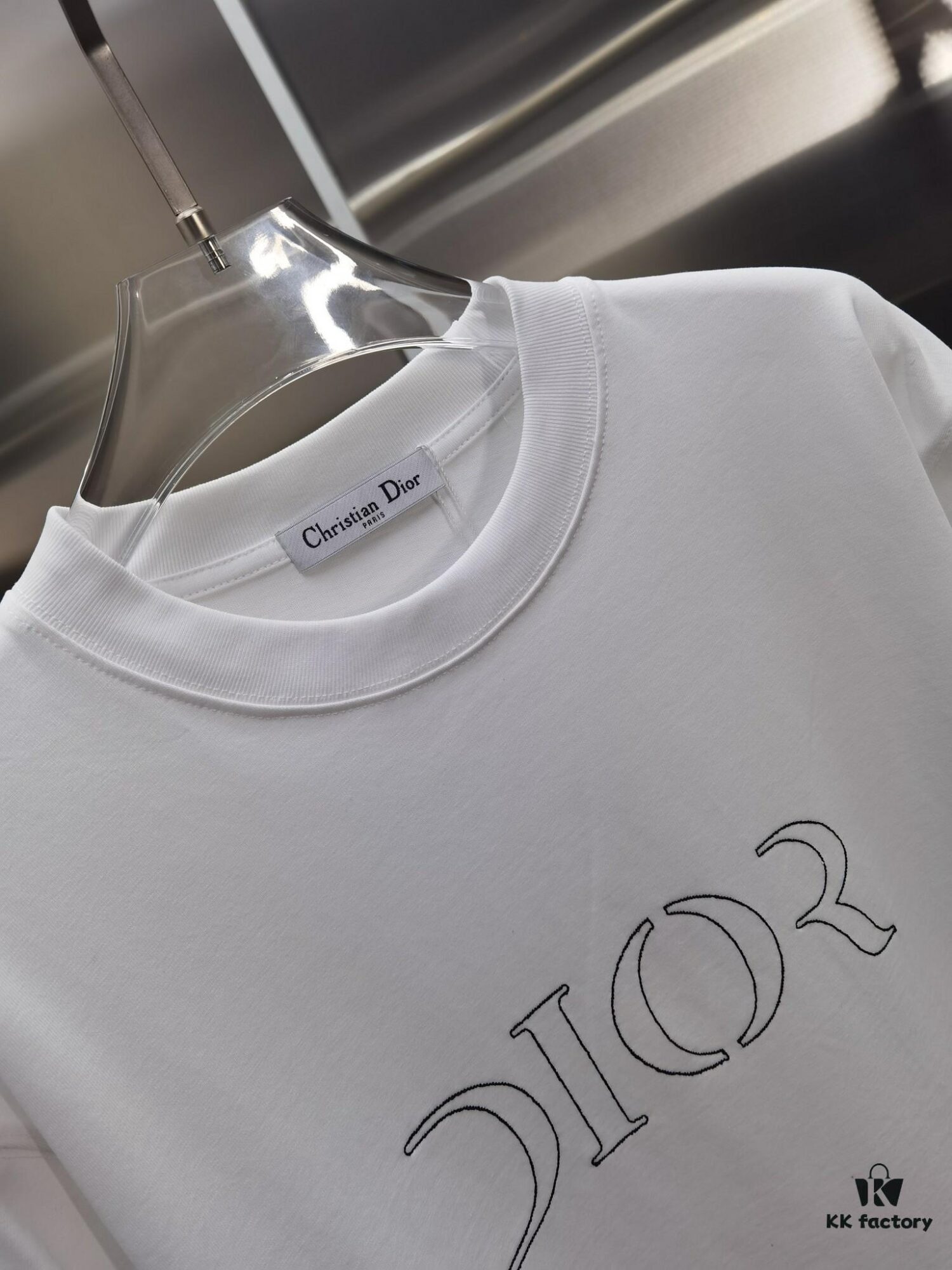 Dior D'OR (Top-tier Embroidered Version, Different from Standard Stock) Short Sleeve T-Shirt