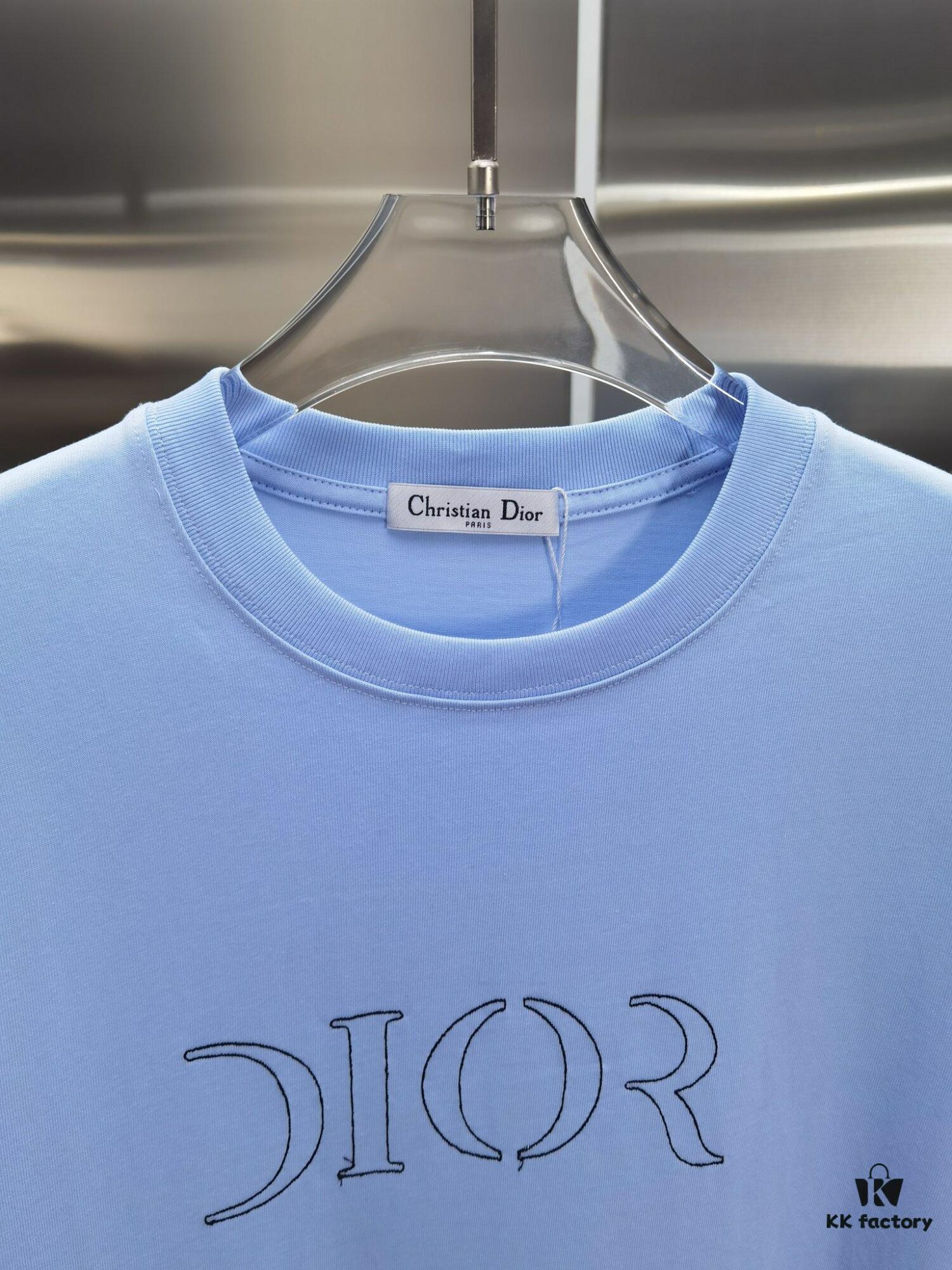 Dior D'Or (Embroidered Top-tier Version, Different from Standard Stock) Short Sleeve T-Shirt