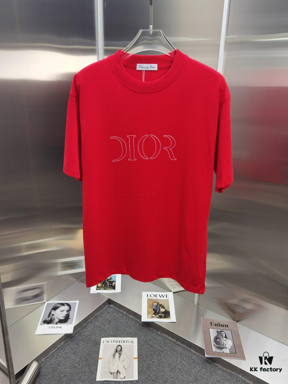Dior D'Or (Top-tier Embroidered Version, Different from Standard Stock) Short Sleeve T-Shirt