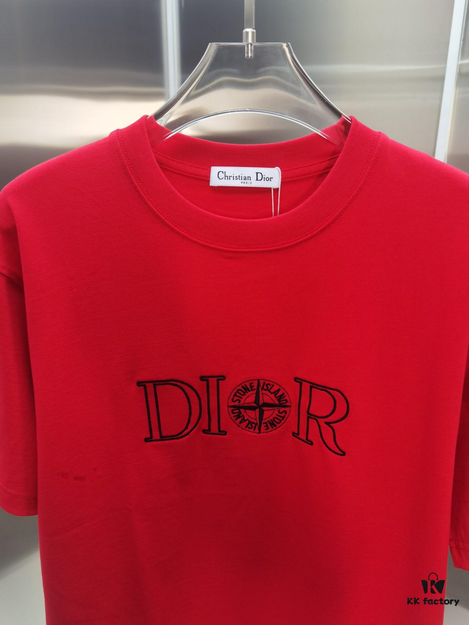Dior D'OR (Top-tier Embroidered Version, Different from Standard Stock) Short Sleeve T-Shirt