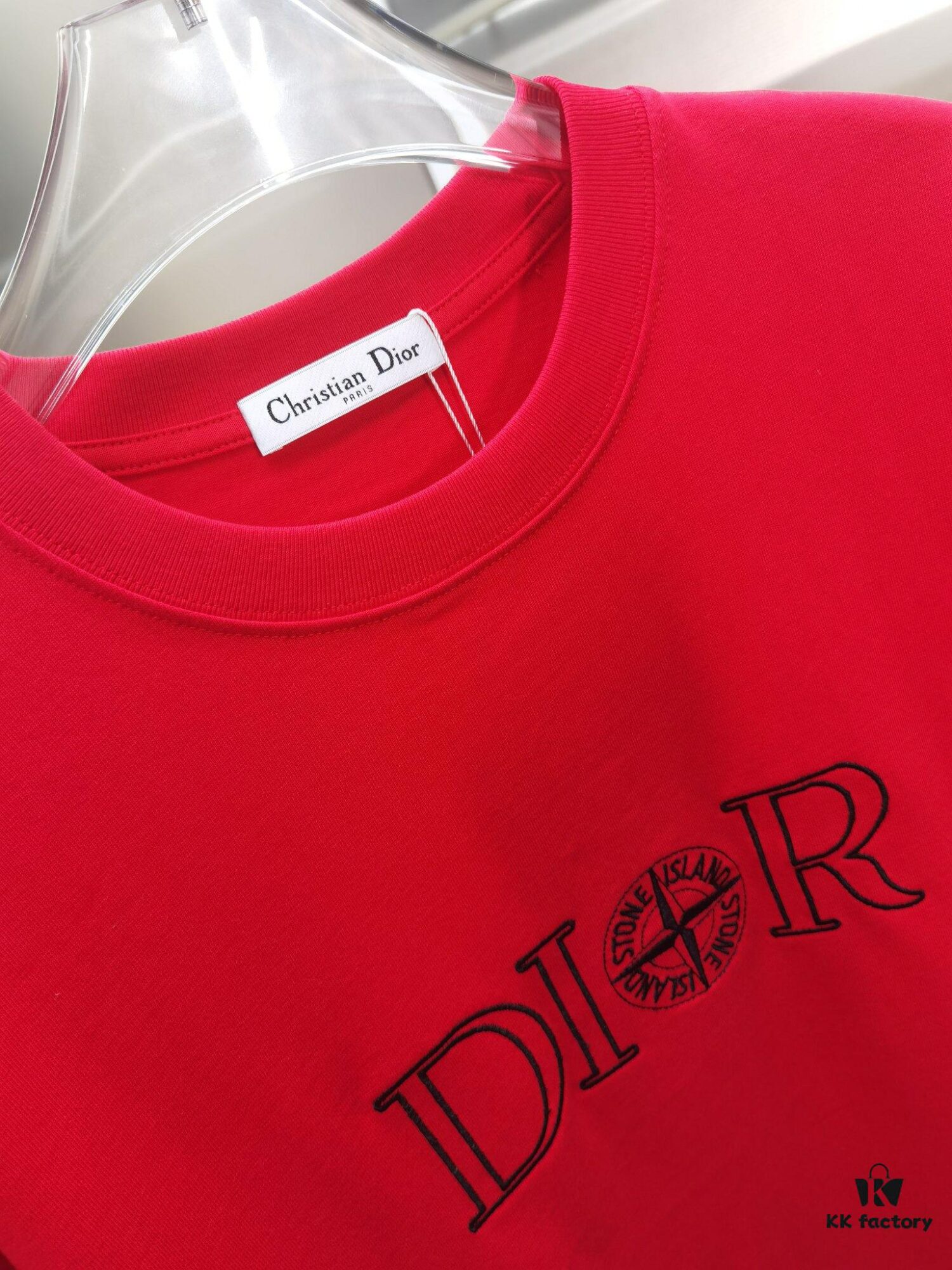 Dior D'OR (Top-tier Embroidered Version, Different from Standard Stock) Short Sleeve T-Shirt