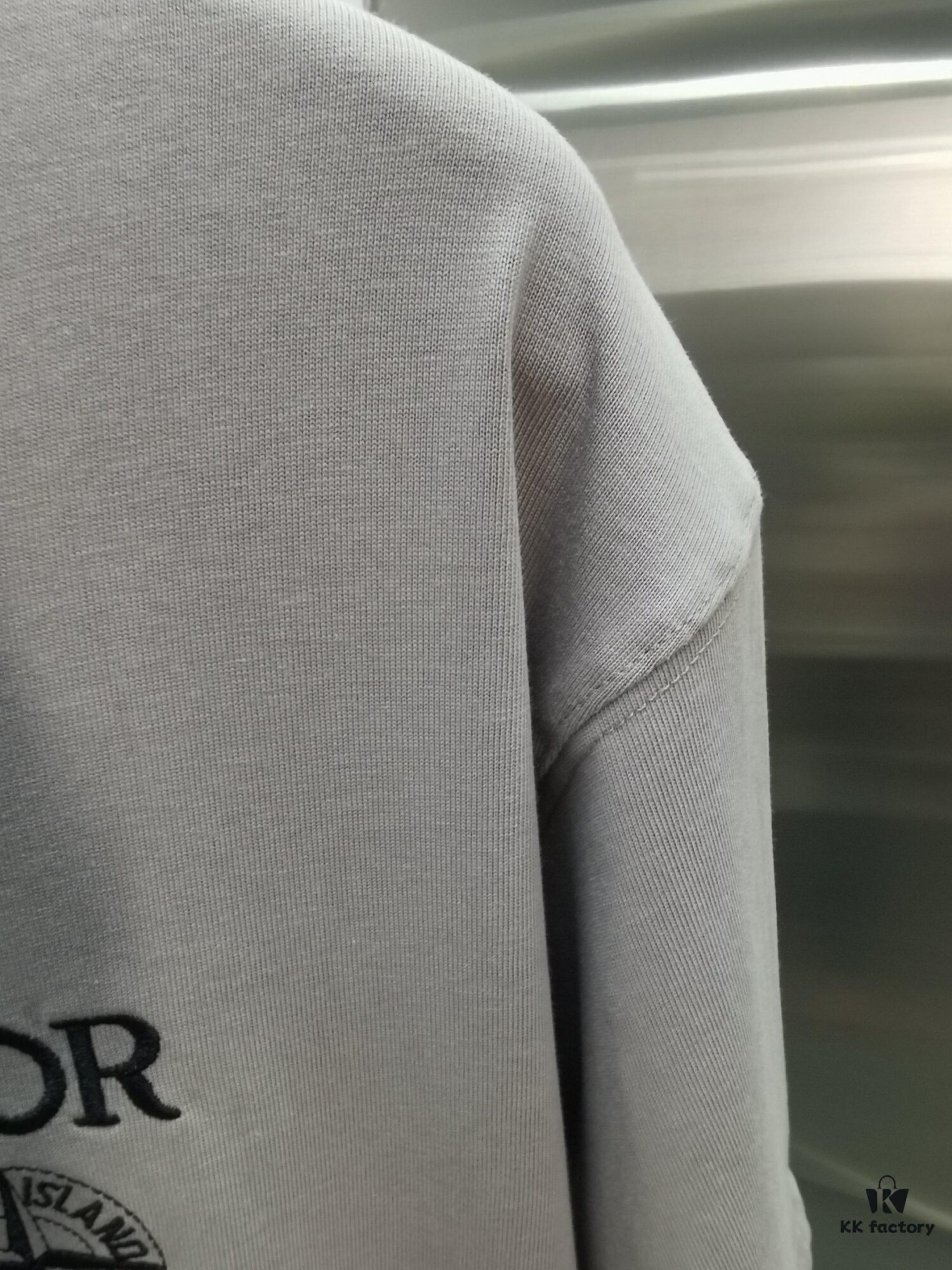 Dior D'Or (Embroidered Premium Version, Distinct from Standard Stock) Short Sleeve T-Shirt 300g Double Yarn 100% Cotton Unisex Design in Black, White, Grey, and Angora Red