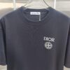 Dior D'Or (Embroidered Premium Version, Different from Standard Stock) Short Sleeve T-Shirt 300g Double Yarn 100% Cotton Unisex Black White Grey Angora Red