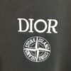 Dior D'Or (Embroidered Premium Version, Different from Standard Stock) Short Sleeve T-Shirt 300g Double Yarn 100% Cotton Unisex Black White Grey Angora Red