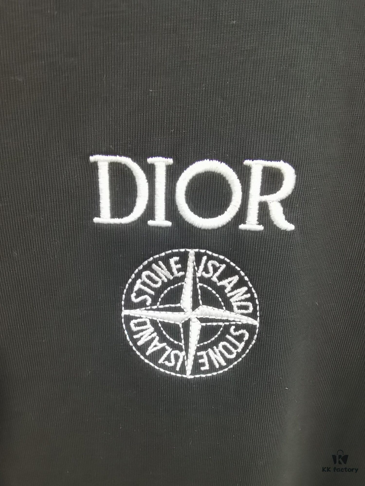 Dior D'Or (Embroidered Premium Version, Different from Standard Stock) Short Sleeve T-Shirt 300g Double Yarn 100% Cotton Unisex Black White Grey Angora Red