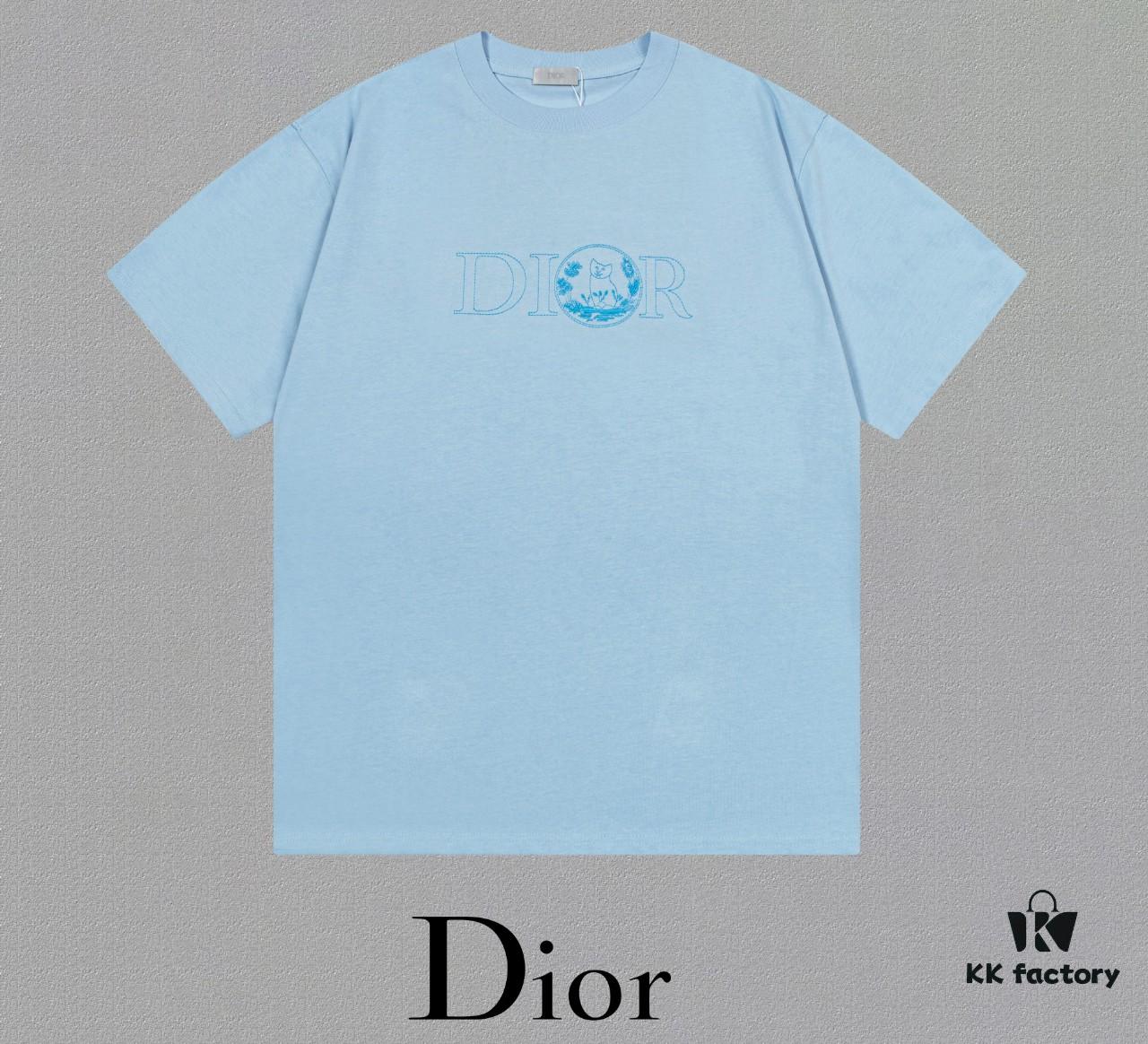 Aodi D*OR (Embroidered Premium Version, Different from Standard Stock) Short Sleeve T-Shirt