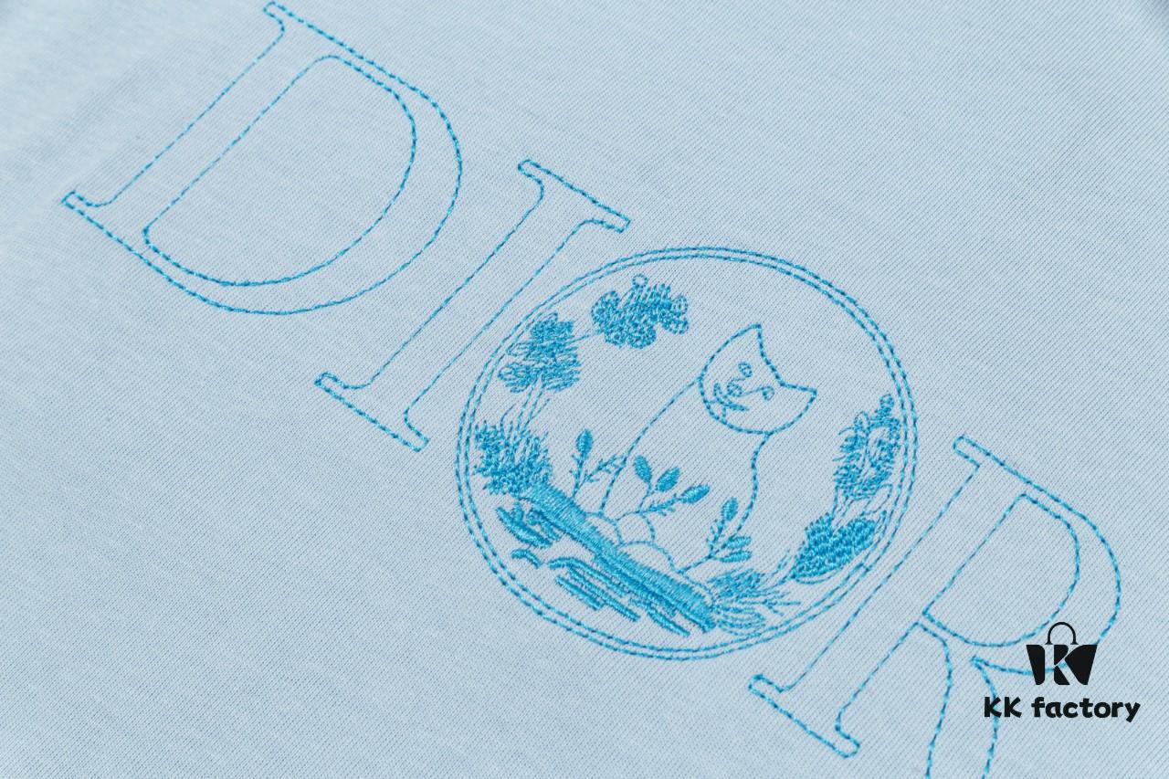 Aodi D*OR (Embroidered Premium Version, Different from Standard Stock) Short Sleeve T-Shirt