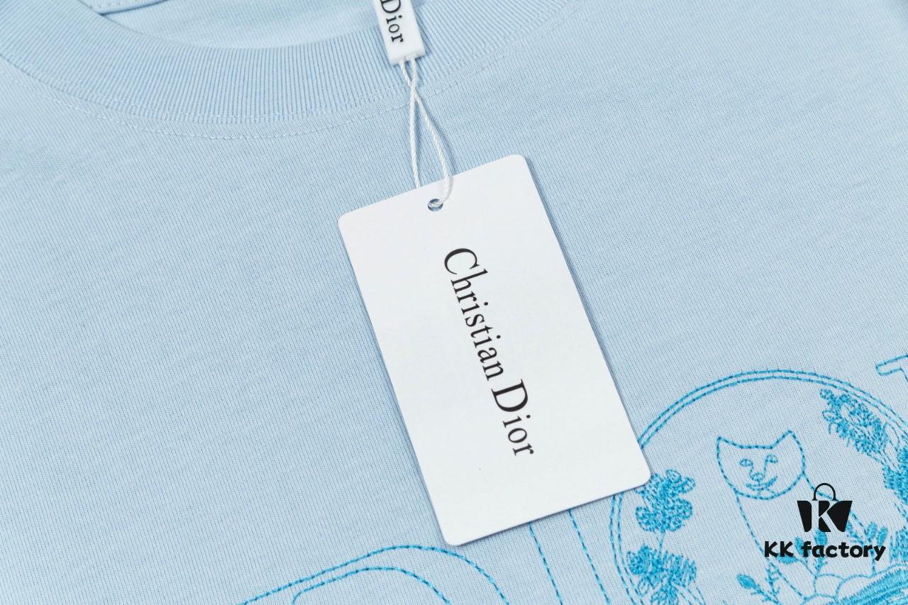 Aodi D*OR (Embroidered Premium Version, Different from Standard Stock) Short Sleeve T-Shirt