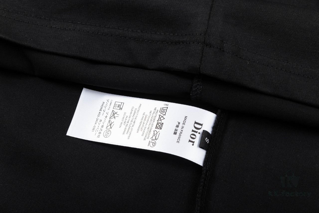 Dior Dior (Embroidery Premium Version, Different from Standard Stock) Short Sleeve T-Shirt, 300g Double-Yarn 100% Cotton, 320g Selanor 1x1 Ribbing, Embroidered Logo, Unisex Design, Colors: Sky Blue, Black, Red