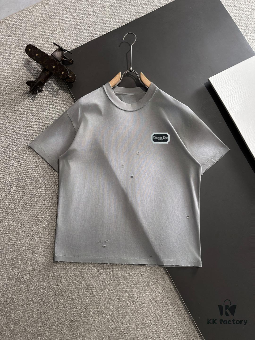 High-Quality DIOR 2025 Spring/Summer New Men's Tie-Dye Washed Short-Sleeve T-Shirt