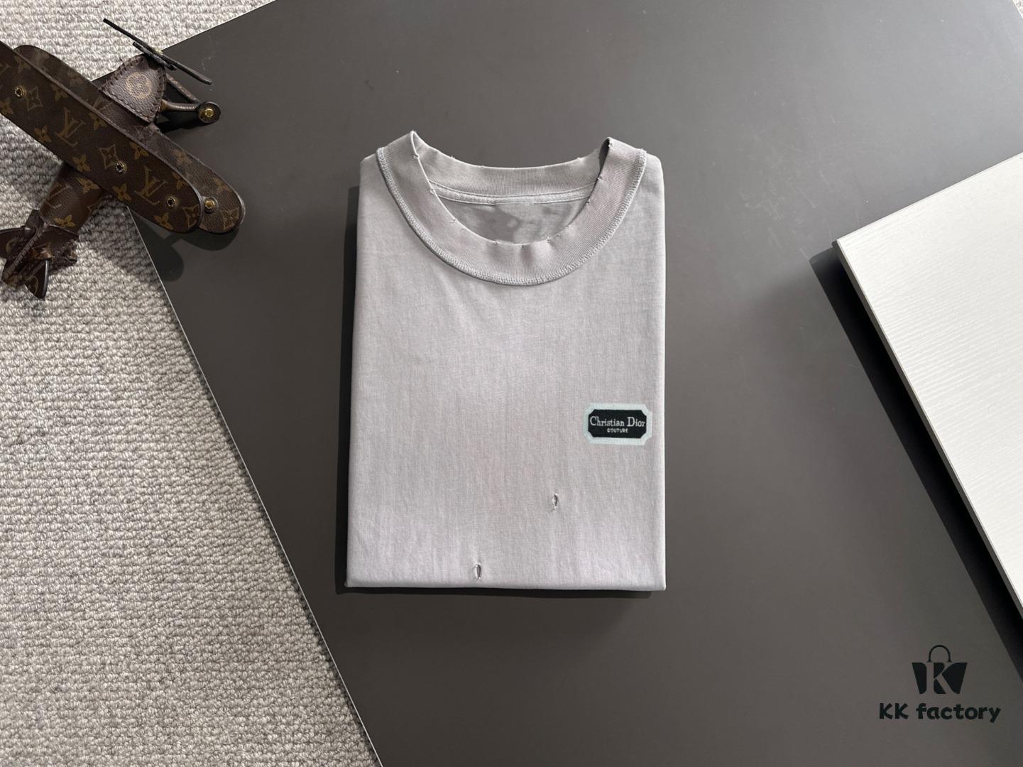 High-Quality DIOR 2025 Spring/Summer New Men's Tie-Dye Washed Short-Sleeve T-Shirt