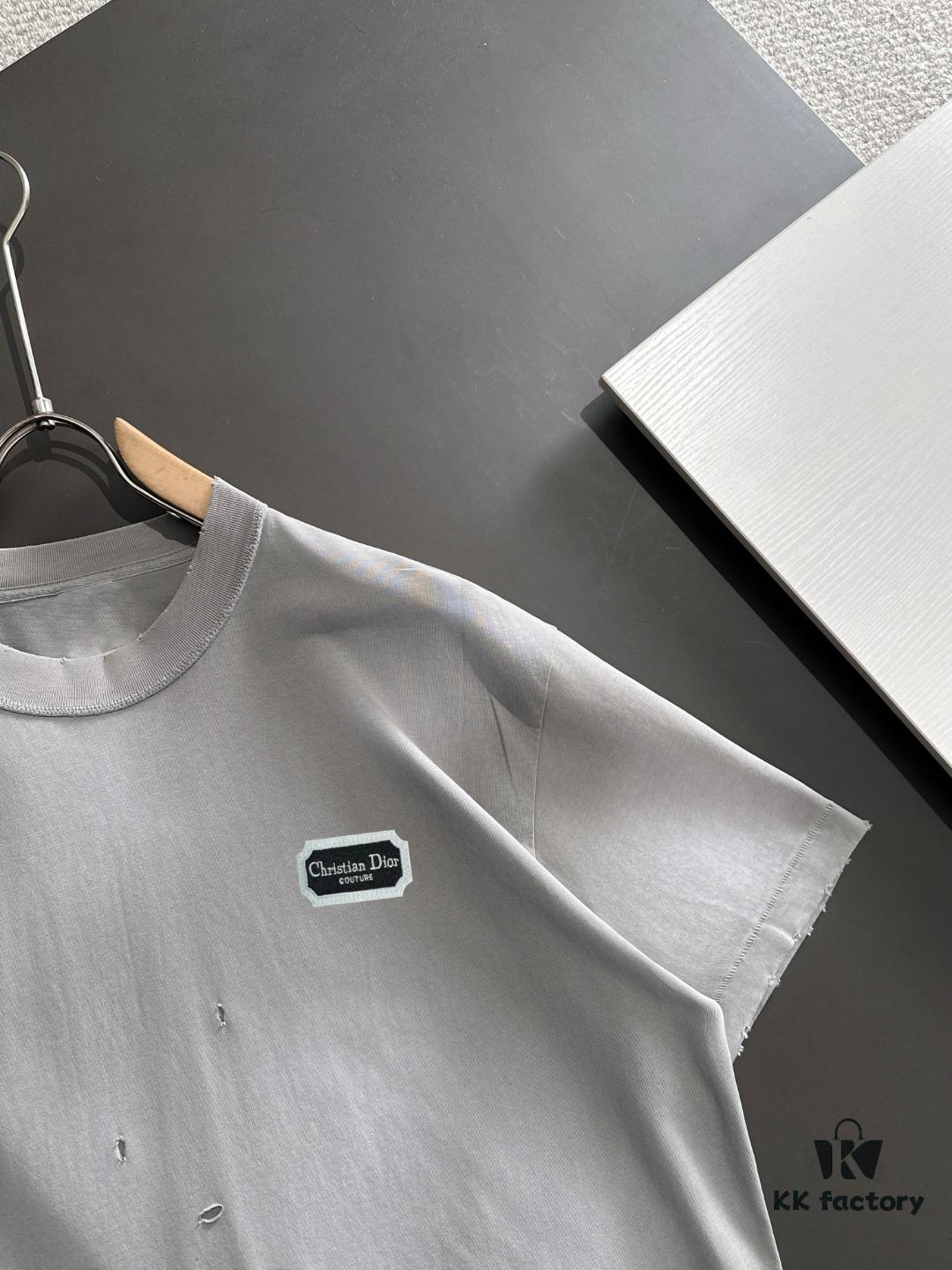 High-Quality DIOR 2025 Spring/Summer New Men's Tie-Dye Washed Short-Sleeve T-Shirt