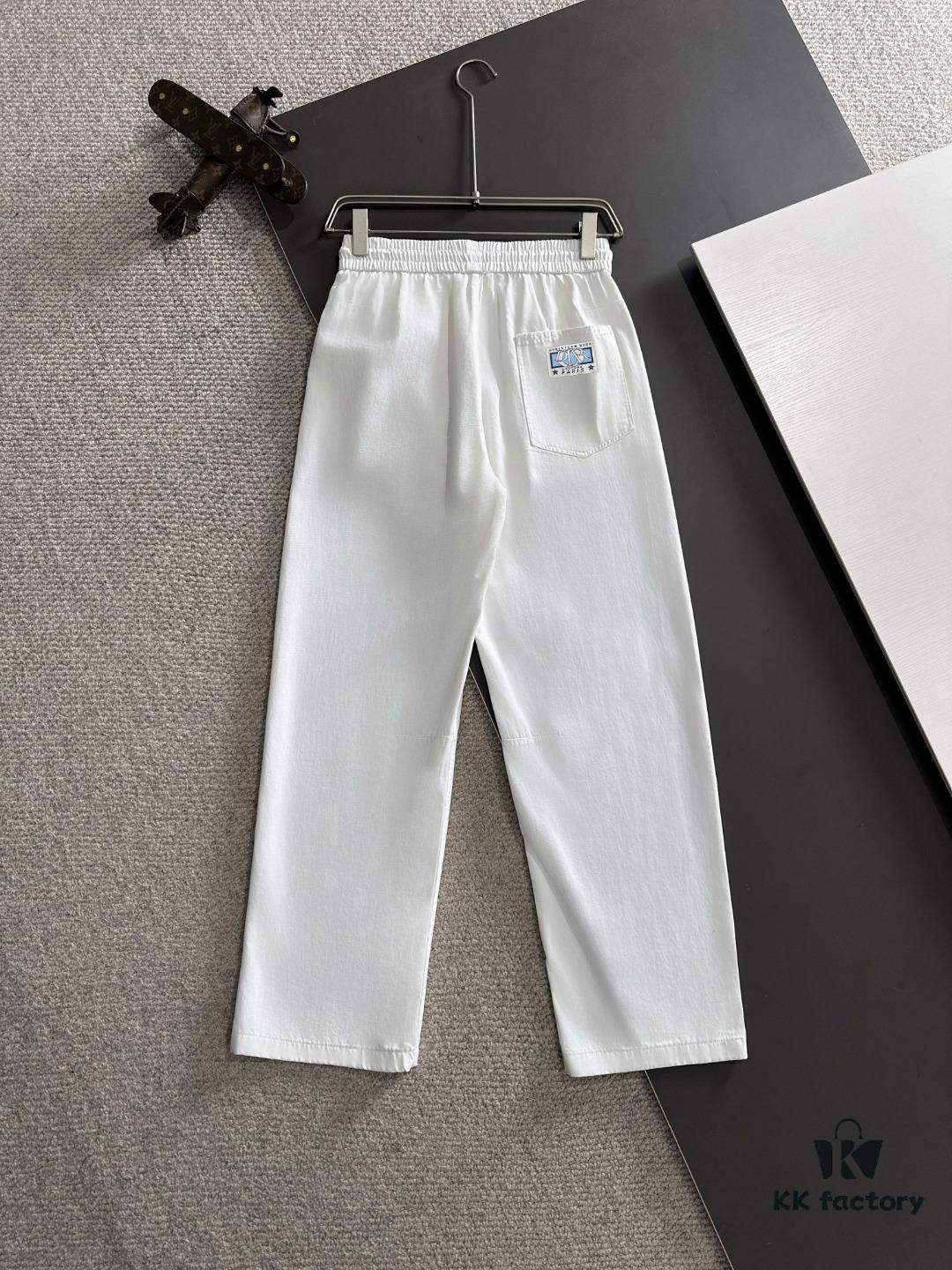Dior 2025 Spring/Summer New Elastic Waist Casual Pants, Lightweight Custom Counter Fabric, Breathable and Comfortable, Exquisite Details, Brand Design Concept, High Quality, Soft and Smooth Touch