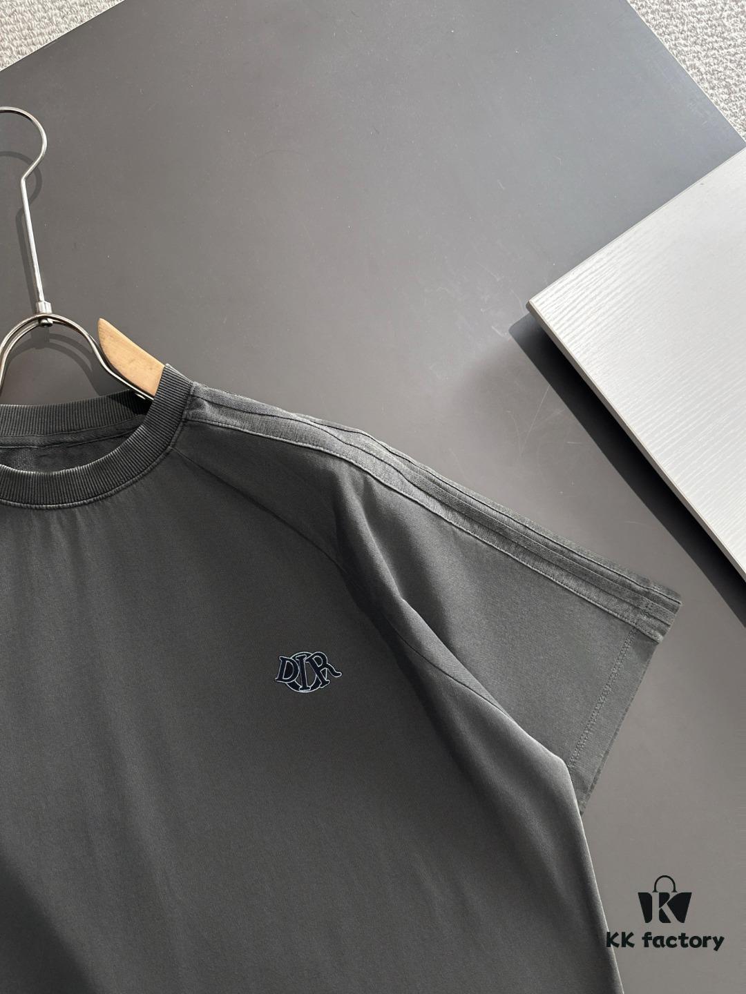 High-Quality DIOR Men's Tie-Dye Washed Short-Sleeve T-Shirt 2025 Spring/Summer New Arrival