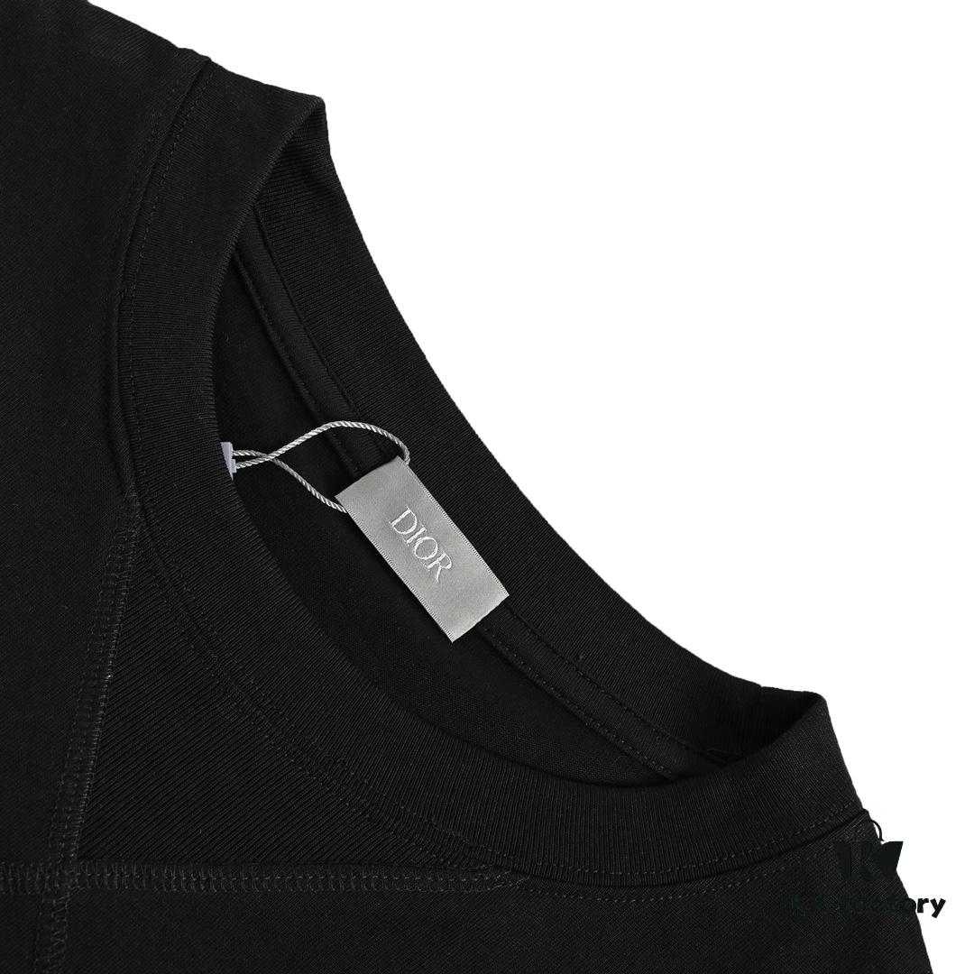 Dior 22SS Embroidered Floral Letter Short-Sleeve