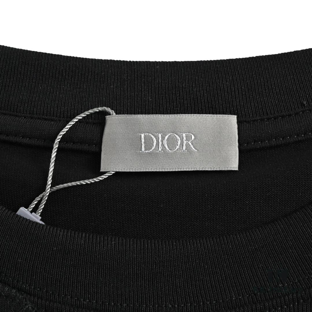 Dior 22SS Embroidered Floral Letter Short-Sleeve